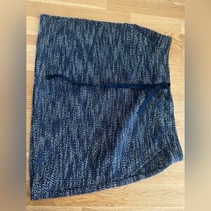 Loft Ann Taylor Womens Navy Blue Knit Skirt Elastic Drawstring Waist